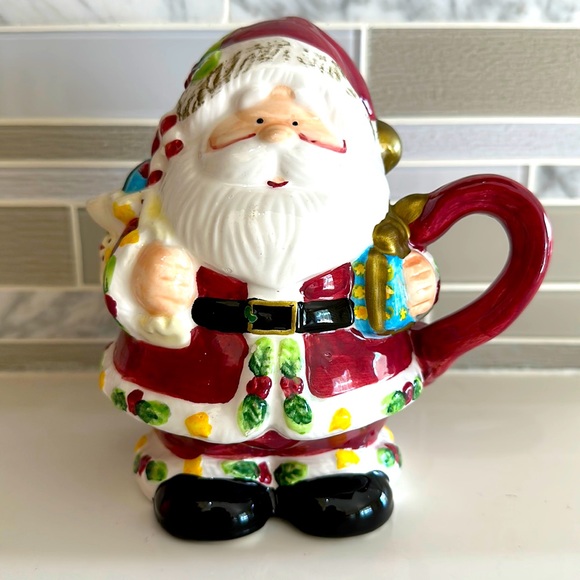 Decorative Santa Claus 🎅 ceramic tea kettle - Picture 1 of 3